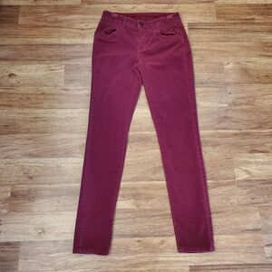 Simply Vera by Vera Wang Velvet Skinny Jeans Size 0 Maroon